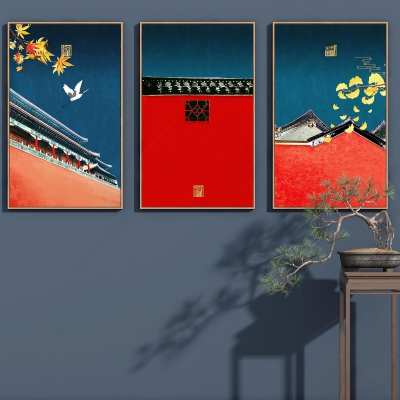 新中式挂画3D模型下载